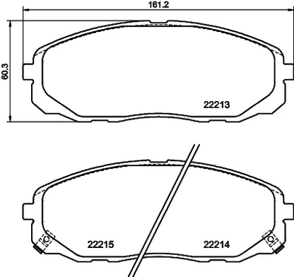 HELLA Brake pad set - T2757 - for e.g. KIA 8DB355039-441
