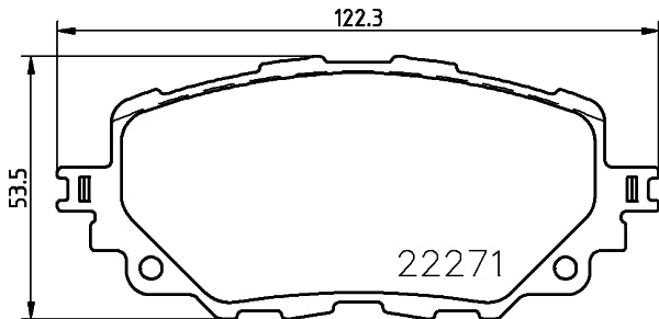 HELLA Brake pad set - T2505 - for e.g. ABARTH / FIAT / MAZDA 8DB355024-821