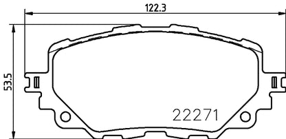 HELLA Brake pad set - T2505 - for e.g. ABARTH / FIAT / MAZDA 8DB355024-821