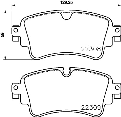 HELLA Brake pad set - T2528 - for e.g. AUDI / VOLKSWAGEN 8DB355024-791