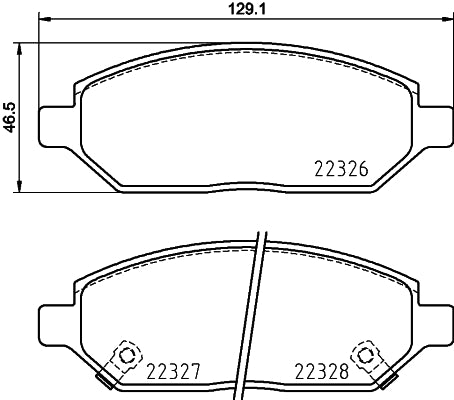 HELLA Brake pad set - T2584 - for e.g. OPEL / VAUXHALL 8DB355025-451