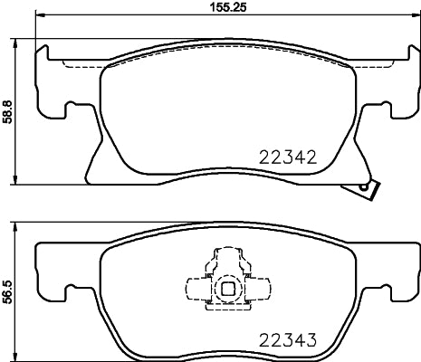 HELLA Brake pad set - T2520 - for e.g. CHEVROLET / HOLDEN / OPEL / VAUXHALL 8DB355024-771