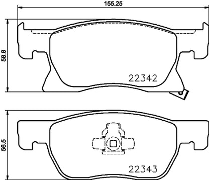HELLA Brake pad set - T2520 - for e.g. CHEVROLET / HOLDEN / OPEL / VAUXHALL 8DB355024-771