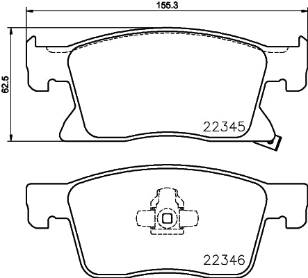 HELLA Brake pad set - T2551 - for e.g. CHEVROLET / HOLDEN / OPEL / VAUXHALL 8DB355024-781
