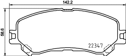 HELLA Brake pad set - T2554 - for e.g. RENAULT 8DB355025-081