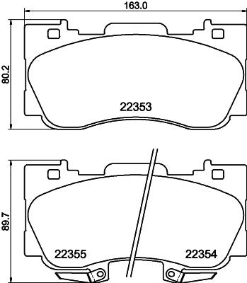 HELLA Brake pad set - T2840 - for e.g. FORD 8DB355040-671