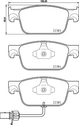 HELLA Brake pad set - T2549 - for e.g. AUDI 8DB355024-951