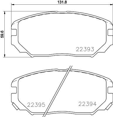 HELLA Brake pad set - T2497 - for e.g. HYUNDAI 8DB355024-891