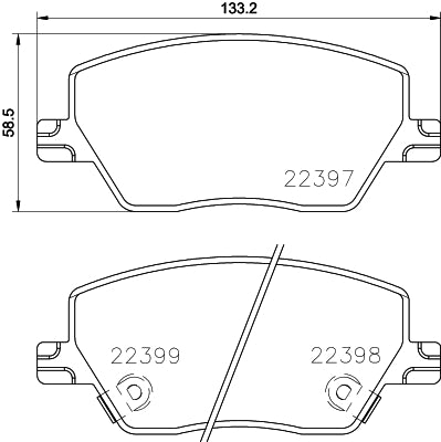 HELLA Brake pad set - T2560 - for e.g. DODGE / FIAT 8DB355025-111