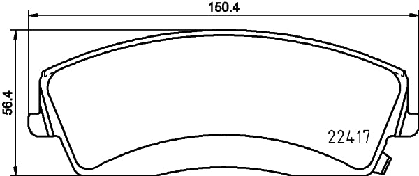 HELLA Brake pad set - T2580 - for e.g. CHRYSLER / DODGE 8DB355025-001