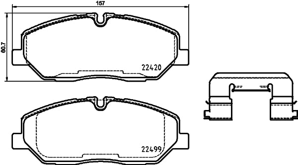 HELLA Brake pad set - T2570 - for e.g. HYUNDAI 8DB355025-231