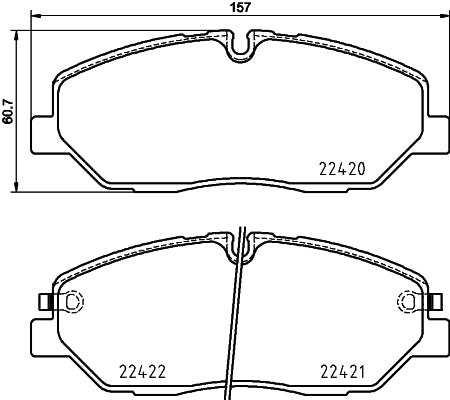 HELLA Brake pad set - T2595 - for e.g. HYUNDAI 8DB355025-751