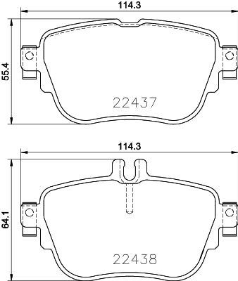 HELLA Brake pad set - T2579 - for e.g. MERCEDES-BENZ 8DB355025-781