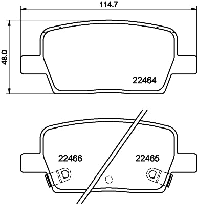 HELLA Brake pad set - T2700 - for e.g. CHEVROLET 8DB355039-081