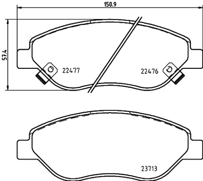 HELLA Brake pad set - T2649 - for e.g. FIAT 8DB355025-631