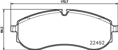 HELLA Brake pad set - T2834 - for e.g. MAN / VW 8DB355039-531