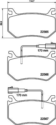 HELLA Brake pad set - T2664 - for e.g. ALFA ROMEO 8DB355039-031