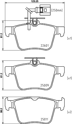 HELLA Brake pad set - T2647 - for e.g. AUDI 8DB355025-661