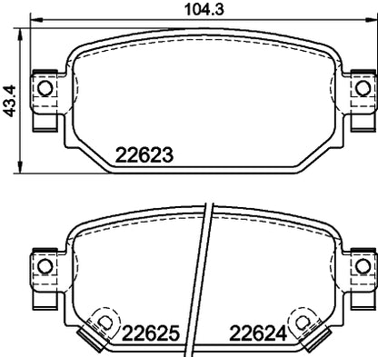 HELLA Brake pad set - T2771 - for e.g. MAZDA 8DB355039-141