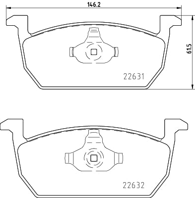 HELLA Brake pad set - T2656 - for e.g. AUDI / SEAT / SKODA / VOLKSWAGEN 8DB355032-951
