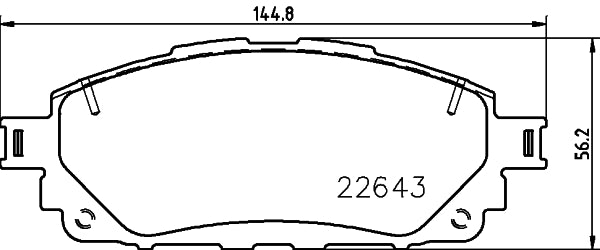 HELLA Brake pad set - T2662 - for e.g. TOYOTA 8DB355032-961