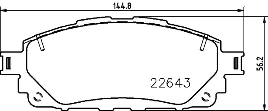 HELLA Brake pad set - T2662 - for e.g. TOYOTA 8DB355032-961