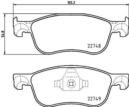 HELLA Brake pad set - T2793 - for e.g. FORD 8DB355037-741