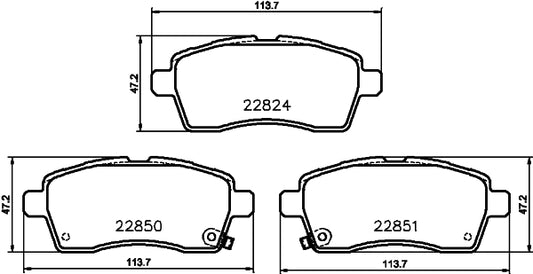 HELLA Brake pad set - T2702 - for e.g. SUZUKI 8DB355039-171