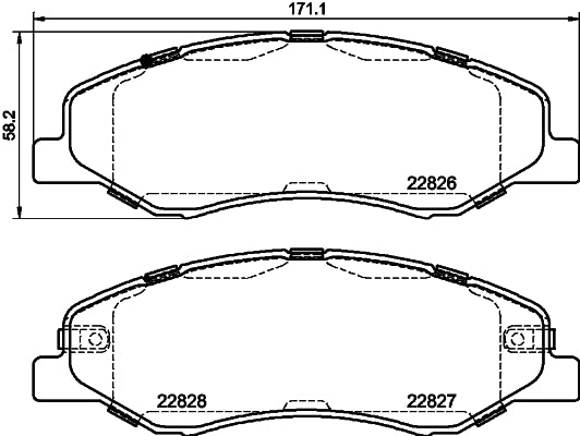 HELLA Brake pad set - T2760 - for e.g. HONDA 8DB355039-181