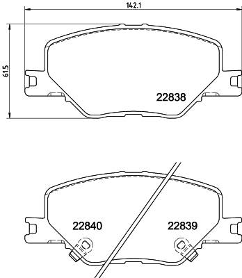 HELLA Brake pad set - T2750 - for e.g. HOLDEN / OPEL / VAUXHALL 8DB355039-061