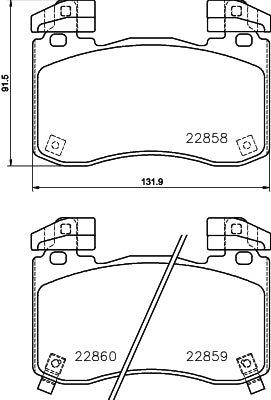 HELLA Brake pad set - T2805 - for e.g. KIA 8DB355039-451