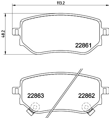 HELLA Brake pad set - T2807 - for e.g. MERCEDES-BENZ 8DB355037-951