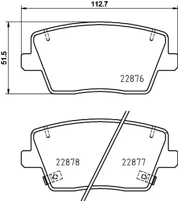 HELLA Brake pad set - T2770 - for e.g. HYUNDAI 8DB355039-431