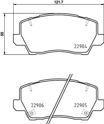 HELLA Brake pad set - T2766 - for e.g. KIA 8DB355039-491