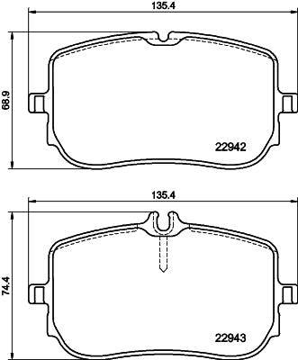 HELLA Brake pad set - T2819 - for e.g. MERCEDES-BENZ 8DB355040-161