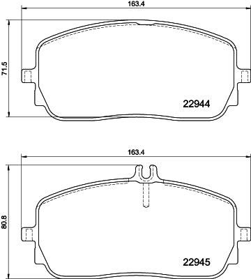 HELLA Brake pad set - T2799 - for e.g. MERCEDES-BENZ 8DB355039-011