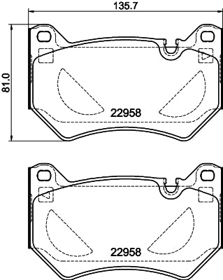 HELLA Brake pad set - T2775 - for e.g. AUDI 8DB355039-511