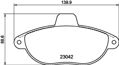 HELLA Brake pad set - T9054 - for e.g. CITROEN / FIAT / PEUGEOT 8DB355019-251