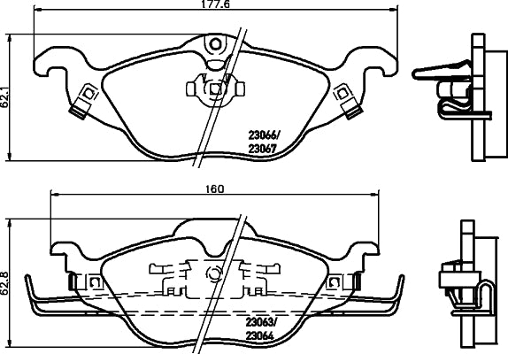 HELLA Brake pad set - T1164 - for e.g. CHEVROLET / HOLDEN / OPEL / VAUXHALL 8DB355008-571