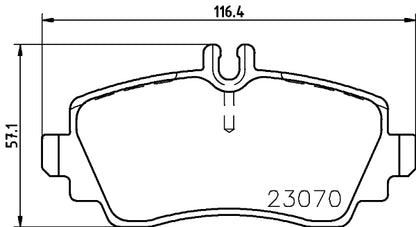 HELLA Brake pad set - T5110 - for e.g. MERCEDES-BENZ 8DB355018-311