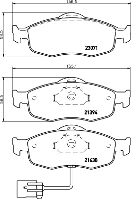 HELLA Brake pad set - T1081 - for e.g. FORD / MERCURY 8DB355007-751