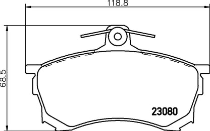 HELLA Brake pad set - T3039 - for e.g. MITSUBISHI 8DB355016-671