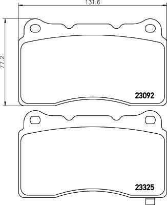 HELLA Brake pad set - T1555 - for e.g. HOLDEN / HONDA / MITSUBISHI / SUBARU 8DB355006-601