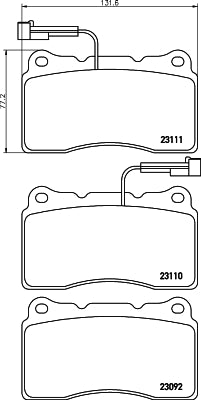 HELLA Brake pad set - T5113 - for e.g. ALFA ROMEO / LANCIA / VOLVO 8DB355018-361