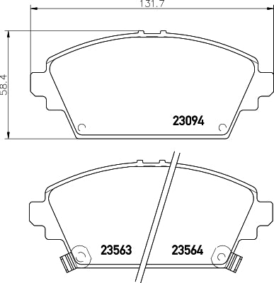 HELLA Brake pad set - T3111 - for e.g. HONDA / MG / NISSAN 8DB355017-171