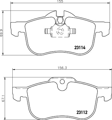 HELLA Brake pad set - T1197 - for e.g. MG / ROVER 8DB355008-941