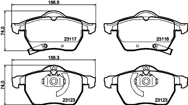 HELLA Brake pad set - T1122 - for e.g. HOLDEN / OPEL / SAAB / SATURN / VAUXHALL 8DB355008-141