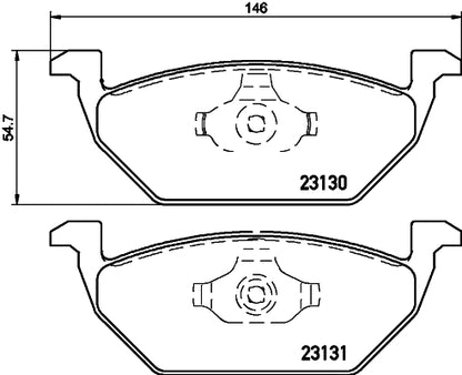 HELLA Brake pad set - T1165 - for e.g. AUDI / SEAT / SKODA / STREETSCOOTER / VW 8DB355008-591