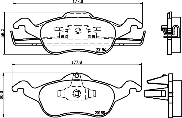 HELLA Brake pad set - T1167 - for e.g. FORD 8DB355008-621