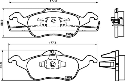 HELLA Brake pad set - T1167 - for e.g. FORD 8DB355008-621